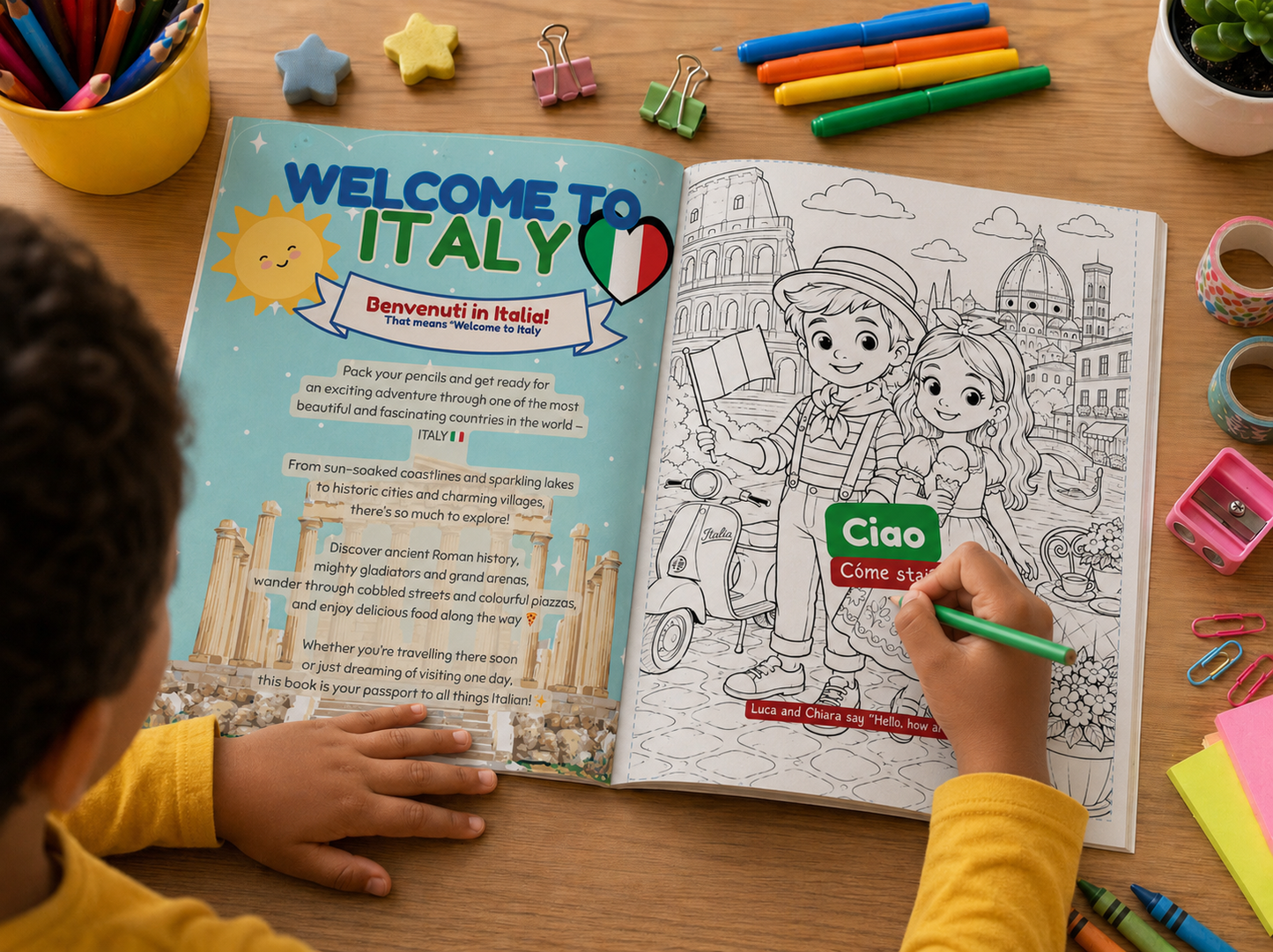 Colour The World: Italy Adventure Activity Book