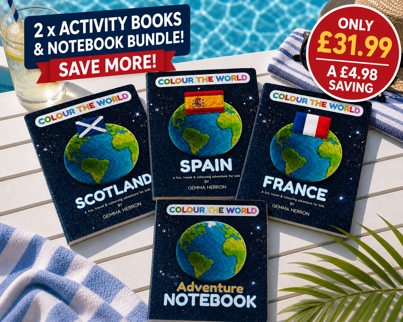 Colour the World — 2 Activity Book + Notebook Bundle