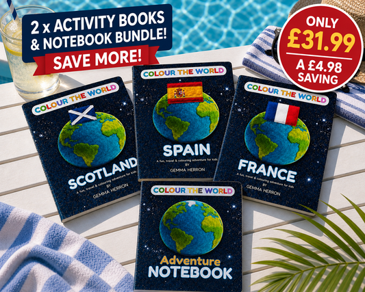 Colour the World — 2 Activity Book + Notebook Bundle