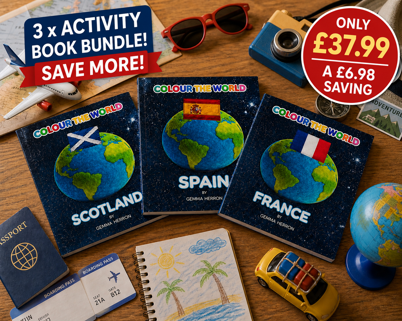 Colour the World — Any 3 Activity Books Bundle