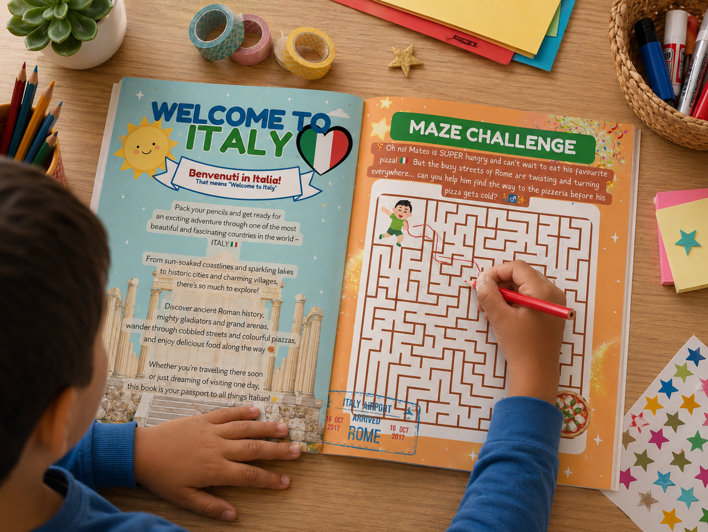 Colour The World: Italy Adventure Activity Book